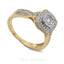 0.4CT Diamond Halo Ring Set in 14K Yellow Gold W/ Crossover Baguettes - Virani Jewelers