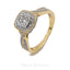 0.4CT Diamond Halo Ring Set in 14K Yellow Gold W/ Crossover Baguettes - Virani Jewelers