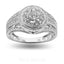 1.02 CT Clustered Diamond Engagement Ring Set in 14K White Gold - Virani Jewelers