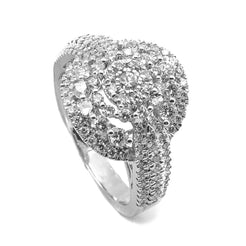 1.31CT Brilliant Engagement Diamond Ring Set in 14K White Gold W/ Round Frame - Virani Jewelers