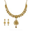 22K Antique Gold Charm Necklac & Drop Earrings Set W/ Ruby, Emerald, and Kundan Stones - Virani Jewelers