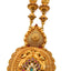 22K Antique Gold Finish Drop Necklace W/Kundans, Ruby, & Emerald Stones - Virani Jewelers