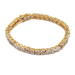 4.03CT Diamond Modern Tennis Bracelet Set In 18K Yellow Gold W/ Fold Over Closure - Virani Jewelers