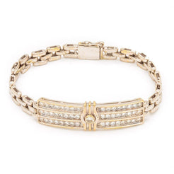 1.43CT Diamond Box Chain Bracelet Set In 18K Yellow Gold W/Rectangle Frame for Men - Virani Jewelers