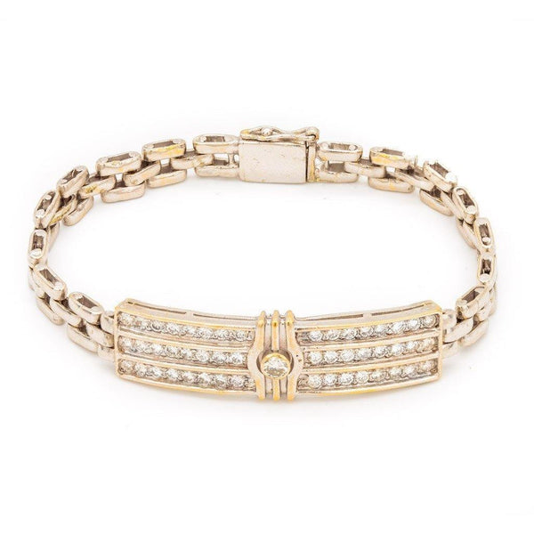 1.43CT Diamond Box Chain Bracelet Set In 18K Yellow Gold W/Rectangle Frame for Men - Virani Jewelers | Men’s 1.43CT Diamond Box Chain Bracelet Set in 18K Yellow Gold W/Rectangle Frame. Gold weight is ...