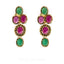 Emerald & Ruby Statement Necklace and Earrings Set in 22K Yellow Gold