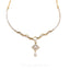 3.73CT Diamond Necklace and Earrings in 18K Yellow Gold W/ Double Diamond Frame Pendant