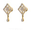 3.73CT Diamond Necklace and Earrings in 18K Yellow Gold W/ Double Diamond Frame Pendant