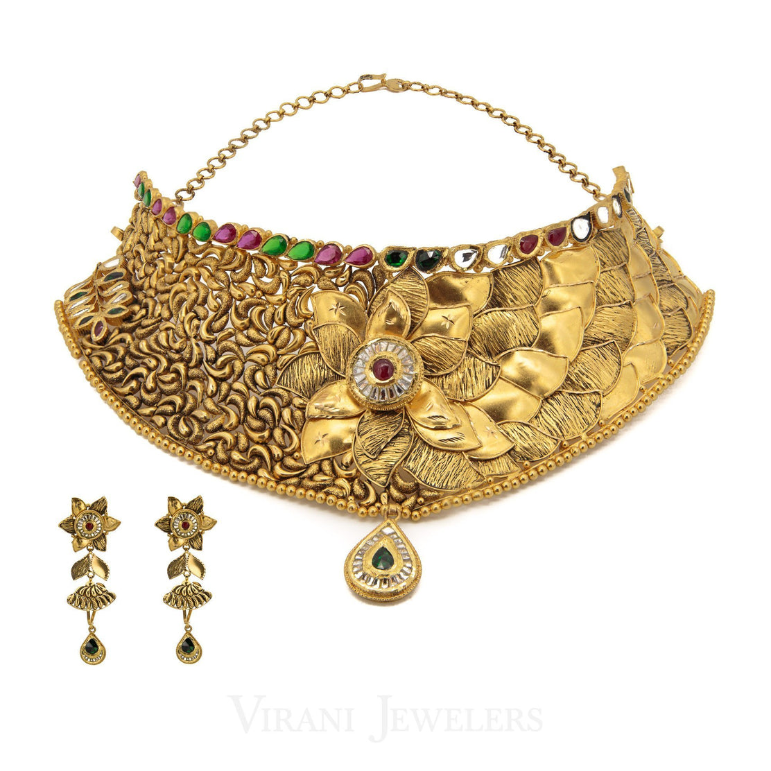 Gold flower choker hotsell