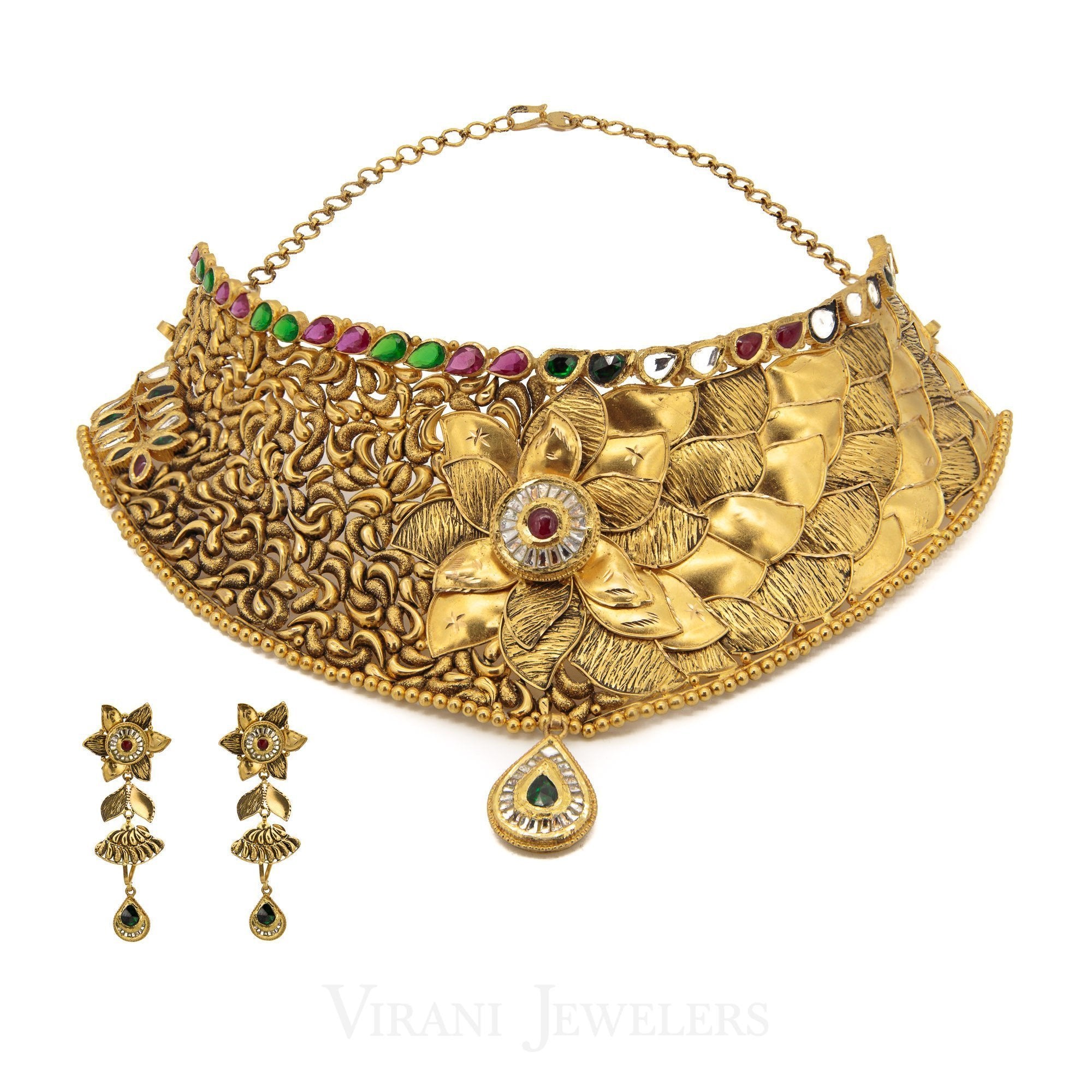 Gold flower outlet choker necklace