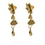 22K Yellow Gold Floral Choker Necklace & Earring Set W/Multi Gems