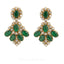 1.12CT Diamond Drop Earrings Set In 18K Yellow Gold W/ Precious Emerald Accents - Virani Jewelers