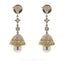 2.24CT Diamond Jhumki Drop Earrings Set In 18K Yellow Gold W/ Pearl Drops & Screw Back Post Closure - Virani Jewelers