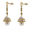 2.24CT Diamond Jhumki Drop Earrings Set In 18K Yellow Gold W/ Pearl Drops & Screw Back Post Closure - Virani Jewelers
