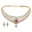 14.73CT Diamond Necklace and Earrings in 18K Yellow Gold W/ Floral Frame & Centered Ruby - Virani Jewelers