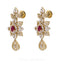14.73CT Diamond Necklace and Earrings in 18K Yellow Gold W/ Floral Frame & Centered Ruby - Virani Jewelers