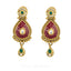 22K Antique Gold KundanNecklace & Earring Set W/ Pearl & Hand-Painted Accents - Virani Jewelers