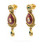 22K Antique Gold KundanNecklace & Earring Set W/ Pearl & Hand-Painted Accents - Virani Jewelers