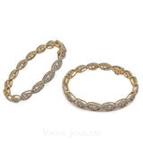 5.04CT Infinity Diamond Bangles Set in 18K Yellow Gold W/ Clasp Tongue Closure, Set of 2 | 5.04CT Infinity Diamond Bangles Set in 18K Yellow Gold W/ Clasp Tongue Closure for women. Gold we...