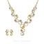 Cubic Zirconia Hollow Circle Karma Necklace and Earrings Set in 22K Yellow & Rose Gold