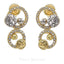 Cubic Zirconia Hollow Circle Karma Necklace and Earrings Set in 22K Yellow & Rose Gold