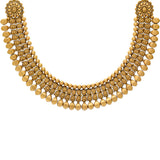 22K Yellow Gold Antique Necklace Set (77gm) | 


The beauty of this 22k gold Indian jewelry set lies within the rich assortment of cultural det...
