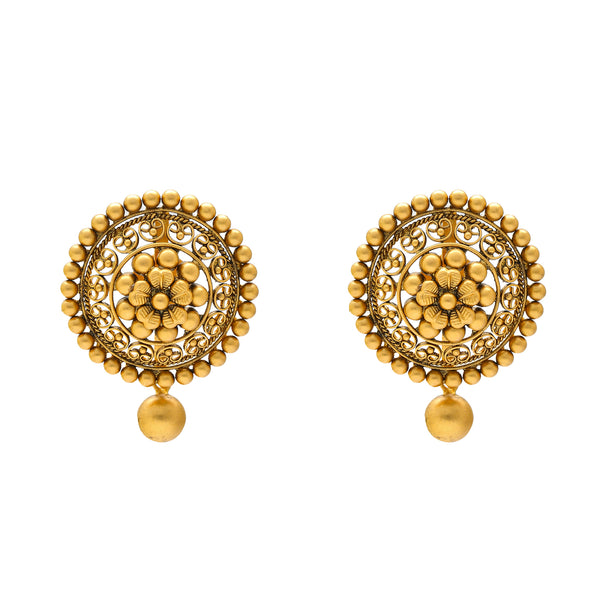 22K Yellow Antique Gold Beaded Jewelry Set (68.4gm) | 


The ladylike structure of this 22k gold antique jewelry sets makes this necklace and earring c...