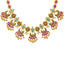 22K Yellow Gold, Emerald, Ruby, CZ, & Pearl Necklace(42.2gm