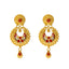 22K Yellow Gold Chandbali Earring & Necklace Set w/ Red Accents