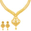 22K Yellow Gold Solitaire Jewelry Set w/ Beaded Details