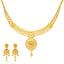 22K Yellow Gold Chandbali Jewelry Set w/ Beaded Details