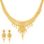 22K Yellow Gold Beaded Filigree Earring & Necklace Set