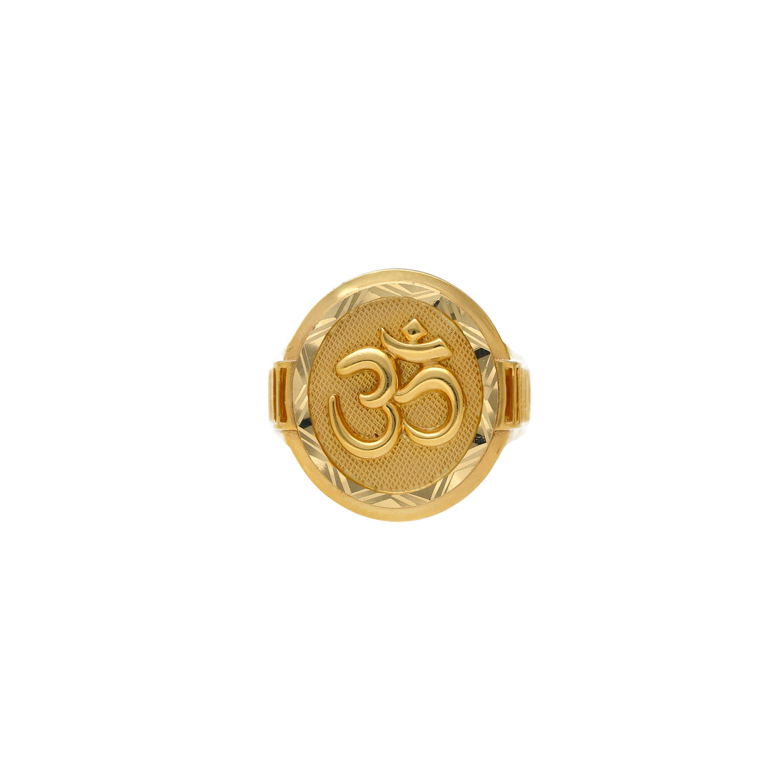 SPE Gold - Crafted Om Symbol Carving Ring - Gold Ring