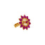 22K Yellow Gold & Ruby Round Cocktail Ring (7.1gm)