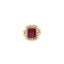 22K Yellow Gold, CZ & Ruby Cocktail Ring (5.7gm)