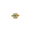 22K Yellow Gold, CZ & Emerald Cocktail Ring (3.4gm)