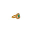 22K Yellow Gold, CZ & Emerald Cocktail Ring (3.4gm)