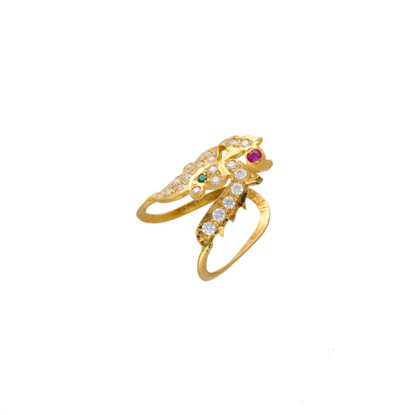 22K Yellow Gold, CZ, Ruby & Emerald Ring (3.9gm) | 


The attraction of this 22k yellow gold ring lies within its unique design. The emeralds, rubie...