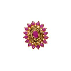 22K Antique Gold & Ruby Cocktail Ring (8.5gm)