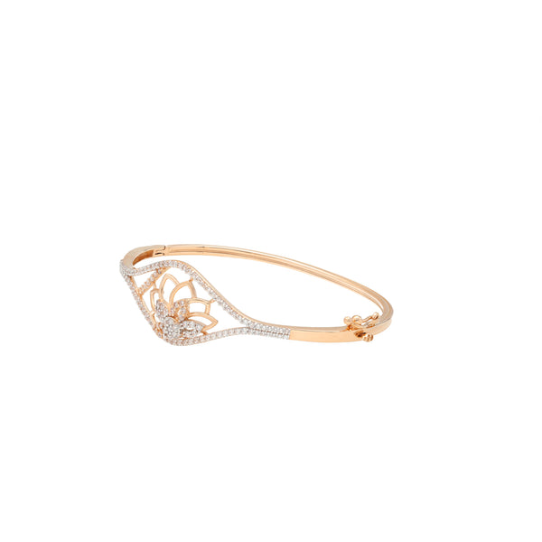 18K Rose Gold & CZ Bangle (10.5gm) | 


This 18k rose gold and cubic zirconia bangle has a beautiful floral design that is elegant and...