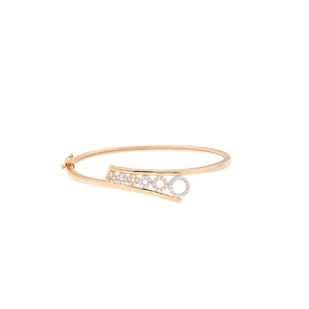 18K Rose Gold & CZ Bangle (8.7gm) | 


The minimal design of this 18k rose gold bangle from Virani is adorned with glimmering assembl...