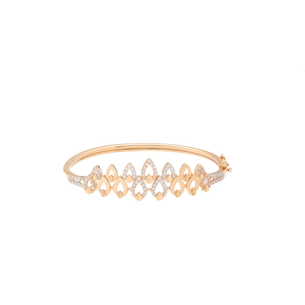 18K Rose Gold & CZ Bangle (13.3gm) | 


Adorn your wrists with this gorgeous 18k rose gold bangle from Virani jewelers. The shining cu...