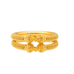 22K Yellow Gold & Filigree Pipe Bangle Set of 2 (61.3gm)