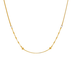 22K Yellow & White Gold Thin Beaded Chain (8.4gm)