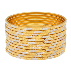 22K Yellow & White Gold Bangle Set of 12 (217.8gm)