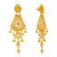 22K Yellow Gold Beaded Filigree Earrings (16.4gm)
