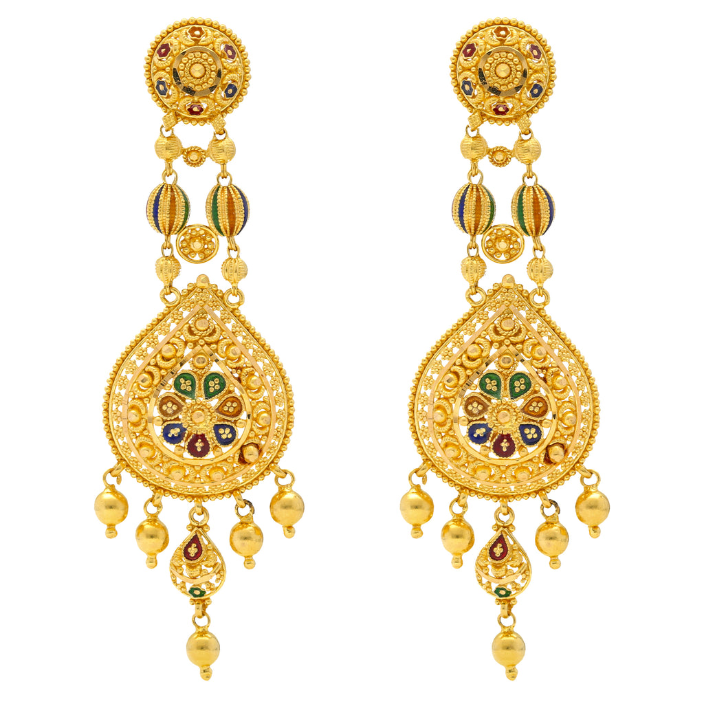 Fancy 10.4 gm Women Gold Earring at Rs 58300/pair in Mangalore | ID:  2851308259362