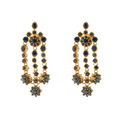 22K Yellow Gold & Sapphire Earrings (22.4gm)