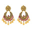 22K Yellow Gold & Ruby Antique Chandbali Earrings (18.1gm)