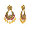 22K Yellow Gold & Ruby Antique Chandbali Earrings (18.1gm)